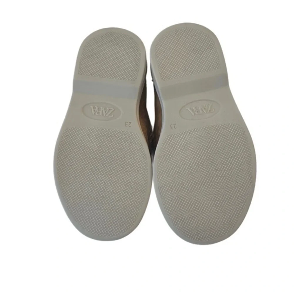 Zara Suede Slip On Loafers Tan Kids Shoes 23 EU